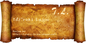Töreki Lajos névjegykártya